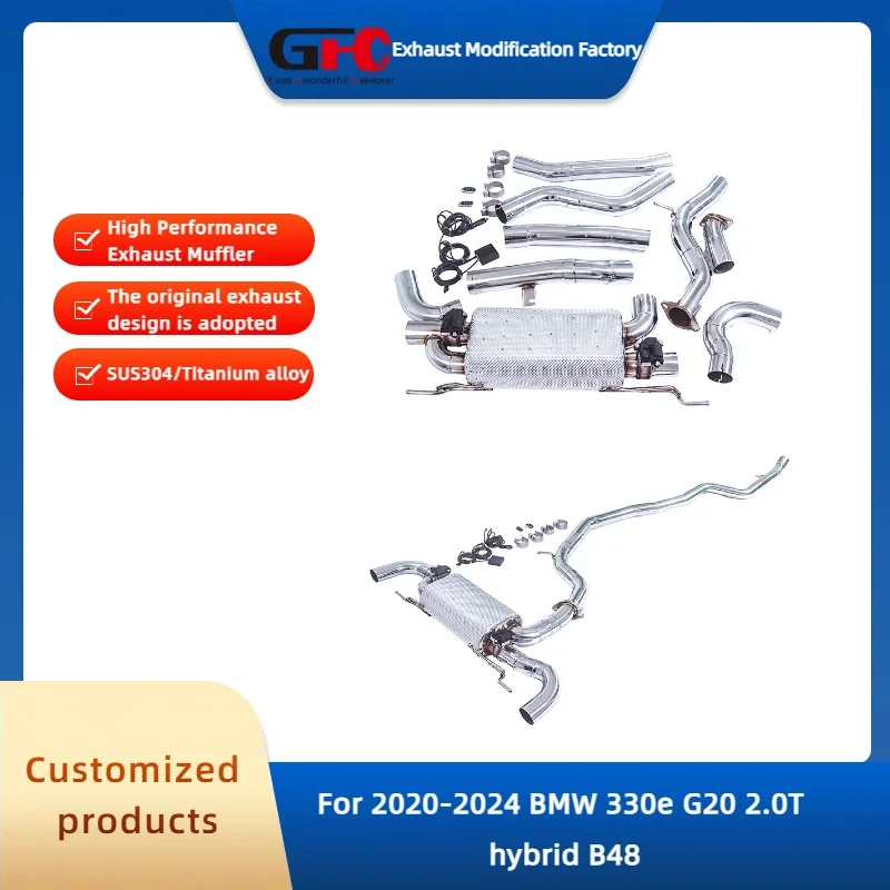

GFC SUS304 Catback Valvetronic глушитель для BMW 330e G20 2.0T B48 2020-2024, высокопроизводительная выхлопная система, автомобильные аксессуары