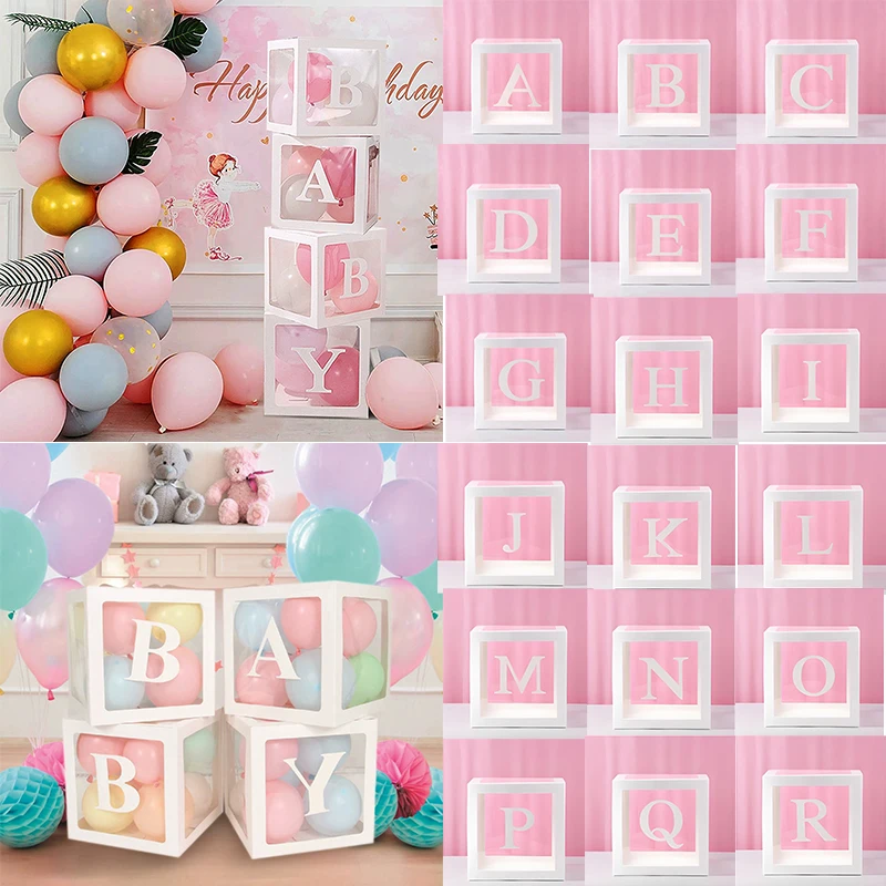 Shower Decoration Balloon Box Baby  Boy Girl One Year Frist One 1st Birthday Birthday Party Docor Kids Gender Reveal Decor