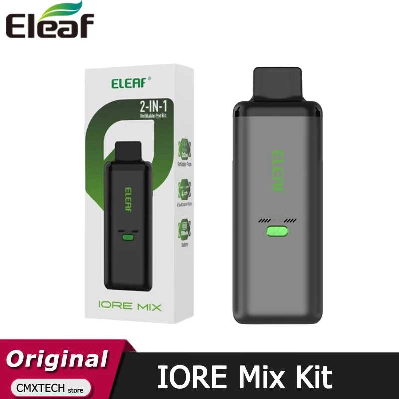 طقم مزيج Eleaf IORE الأصلي بطارية 24 وات Vape 1100 مللي أمبير في الساعة مع خرطوشة جراب مزدوجة 2 مل 1.0ohm E مبخر السجائر #1