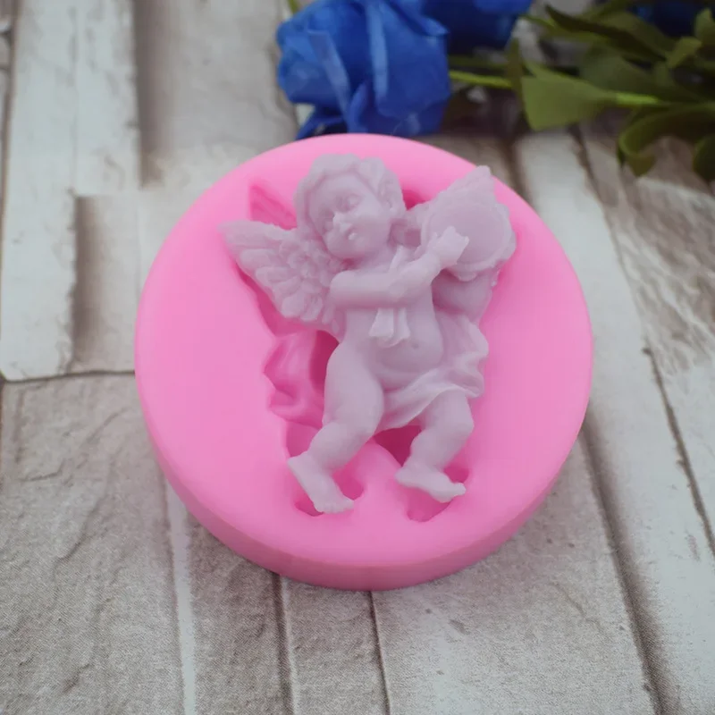 3D Cupid Angel Baby Silicone Fondant Molds Cake Decorating Tools Soap Resin Chocolate Candy Dessert Cupcake Kitchen Baking Mould