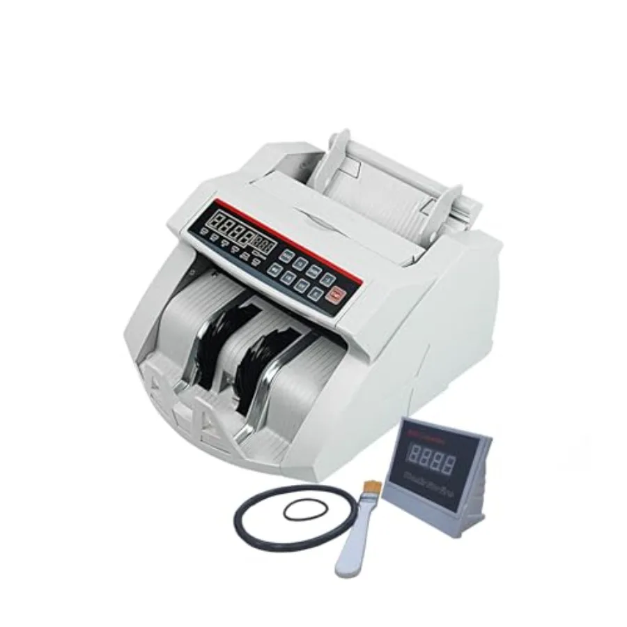 

Banknote counting machine for commercial use, ABS plastic body, black color, features counterfeit detection and high-speed coun