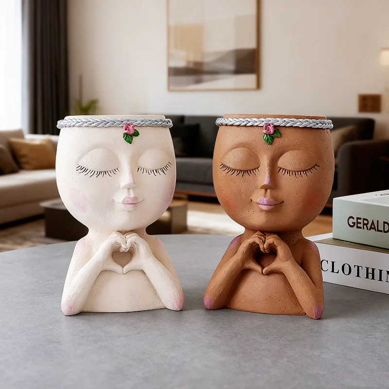 

1 шт., сочный плантатор для милой маленькой девочки, минималистичная фигурка, украшение для сада с пейзажем на открытом воздухе, орнамент в виде фигурки королевы