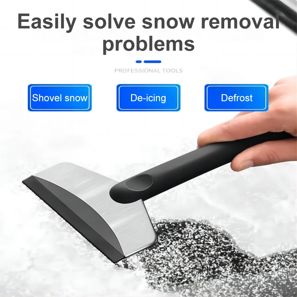 Durable Car Ice Scraper Snow Removal Shovel Windshield Glass Defrost Removal Automotive Winter Stainless Steel Car Accessories