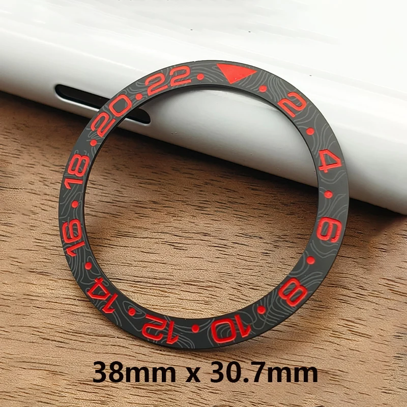 

Mod 38mm Curved Ceramic Bezel Insert Fits for SKX007 SKX009 SRPD GMT SUB Case NH35 NH36 Movement Men Watch Replace Bezel Parts