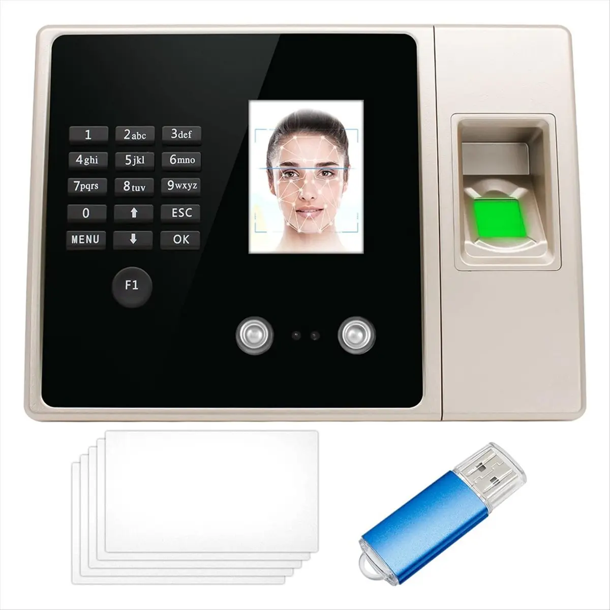 A32I Time Clocks for Small Business,Clock in and Out Machine for Employees with Face Recognition,PIN Punching in One US Plug