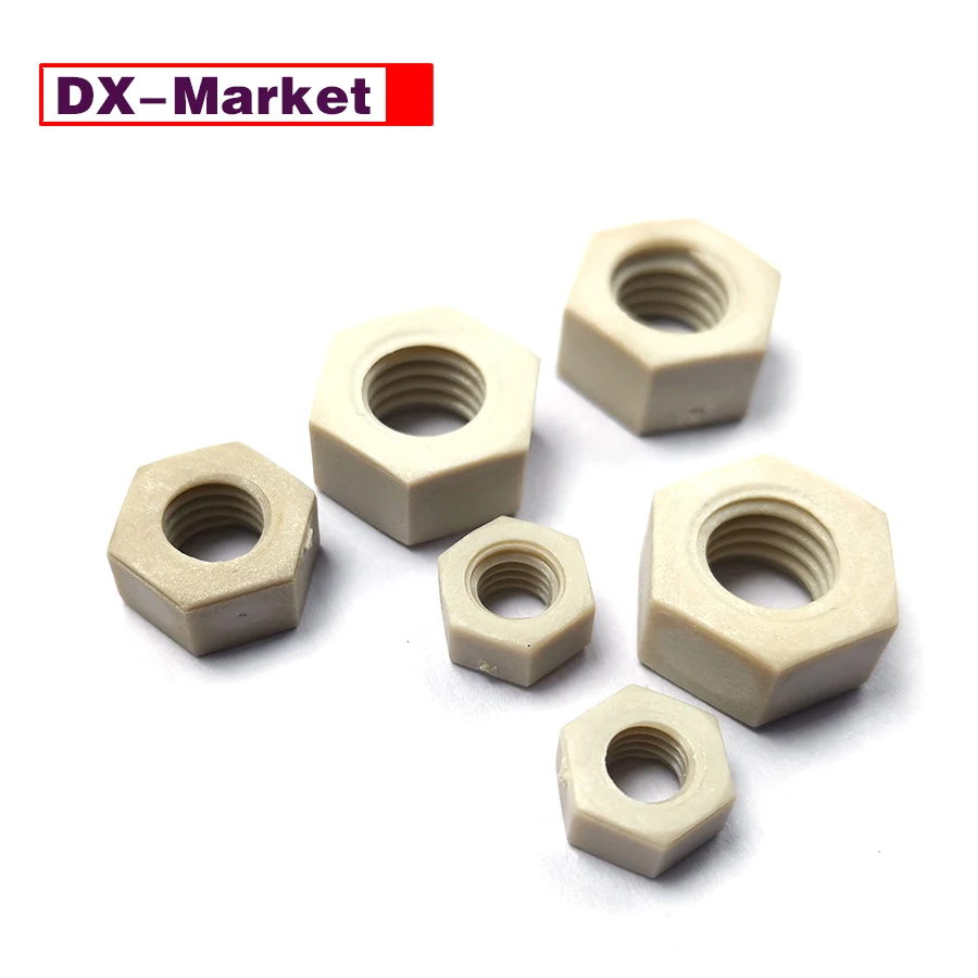 PPS Hex Nuts ,Polyphenylene Sulfide High Temperature Resistant Plastic Nut Fasteners,F015