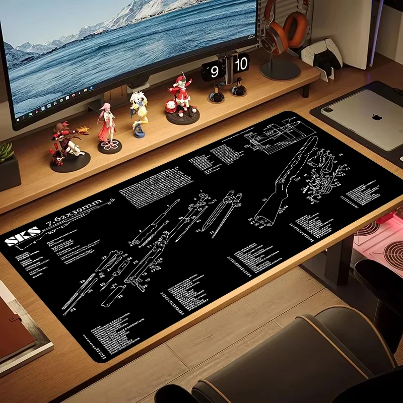 Gun Cleaning Rubber Mat Parts Instructions Mouse Pad XXL Rubber Anti-slip HD Gaming Keyboard Mousepad Large Office Long Desk Mat view 2