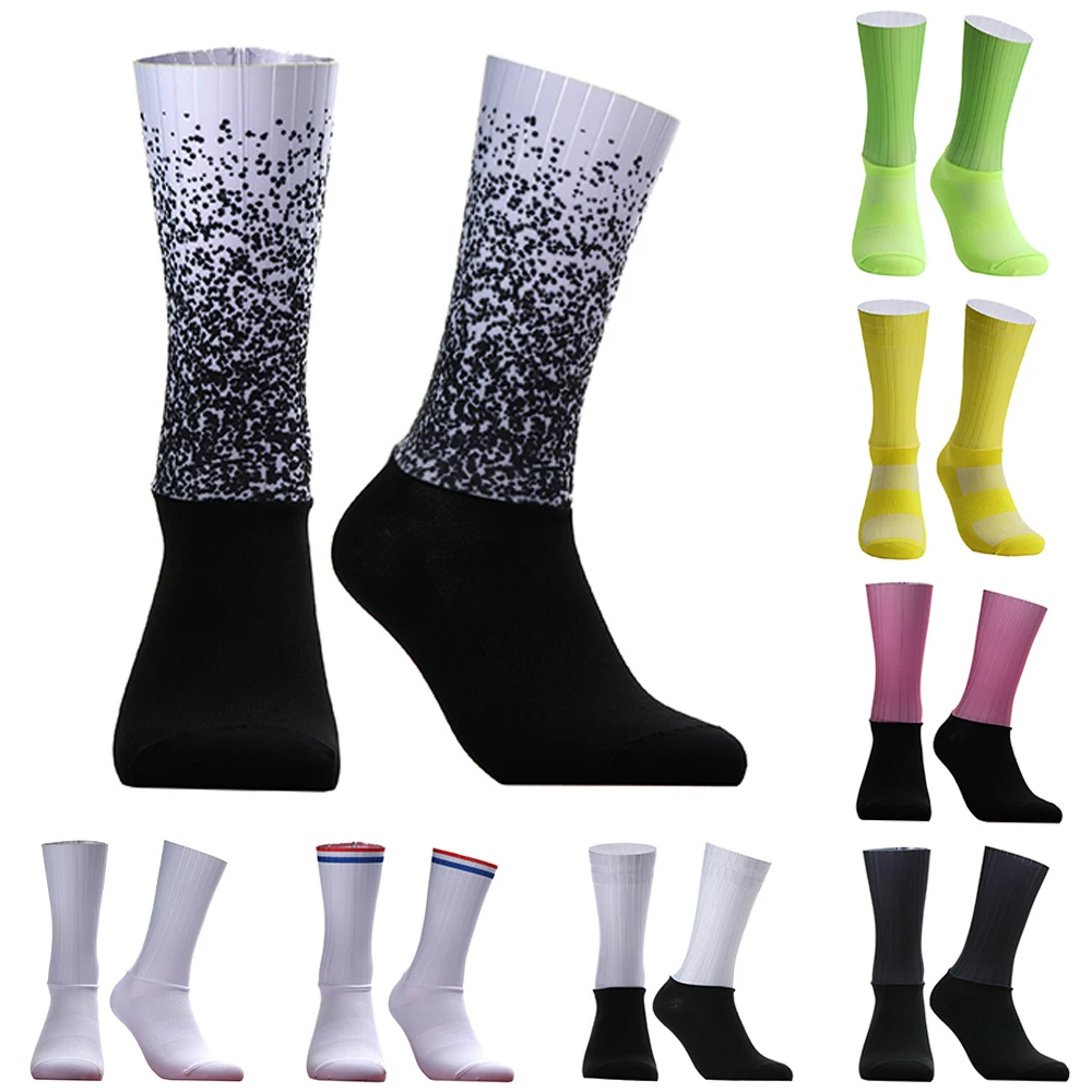 

Summer Anti Slip New Silicone Seamless Aero Socks Breathable Cycling Socks Men Women Road Bike Calcetines Ciclismo