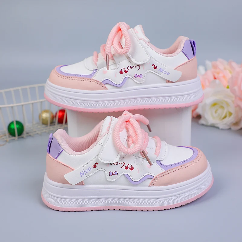 New 2025 Autumn Kids Sports Shoes Girls Soft Sole Antiskid Skate Shoes Comfortable Walking Shoe Children's Casual Print Sneakers