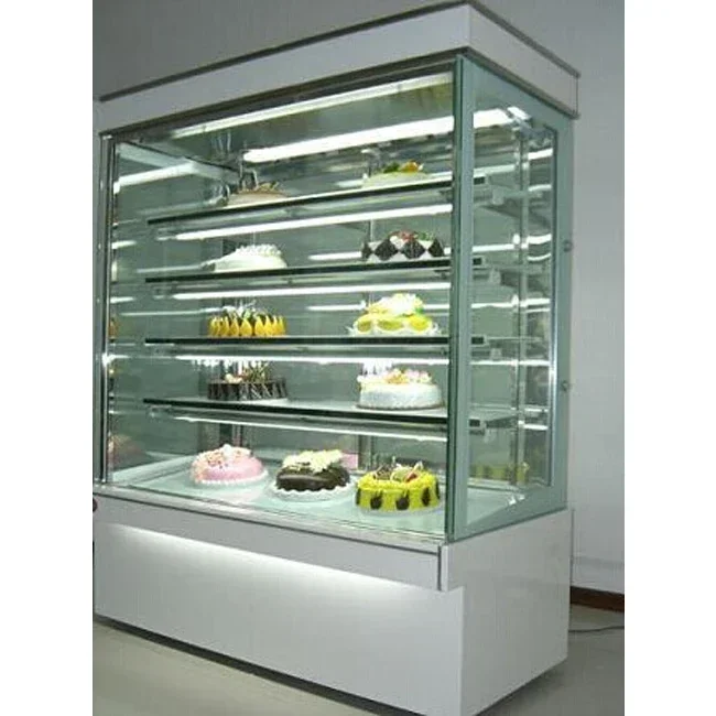 Multi Layers Vitrine Glass Cake Display Chiller Pastry Freezer Dessert Bread Showcase