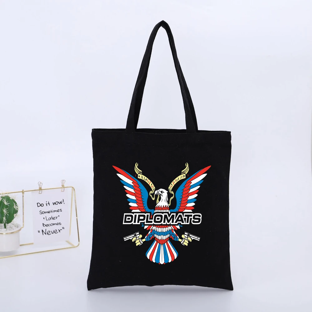 Eagle Graphic Canvas Tote Bag with Letter Print, Urban Style for Daily Shopping and Casual Outings