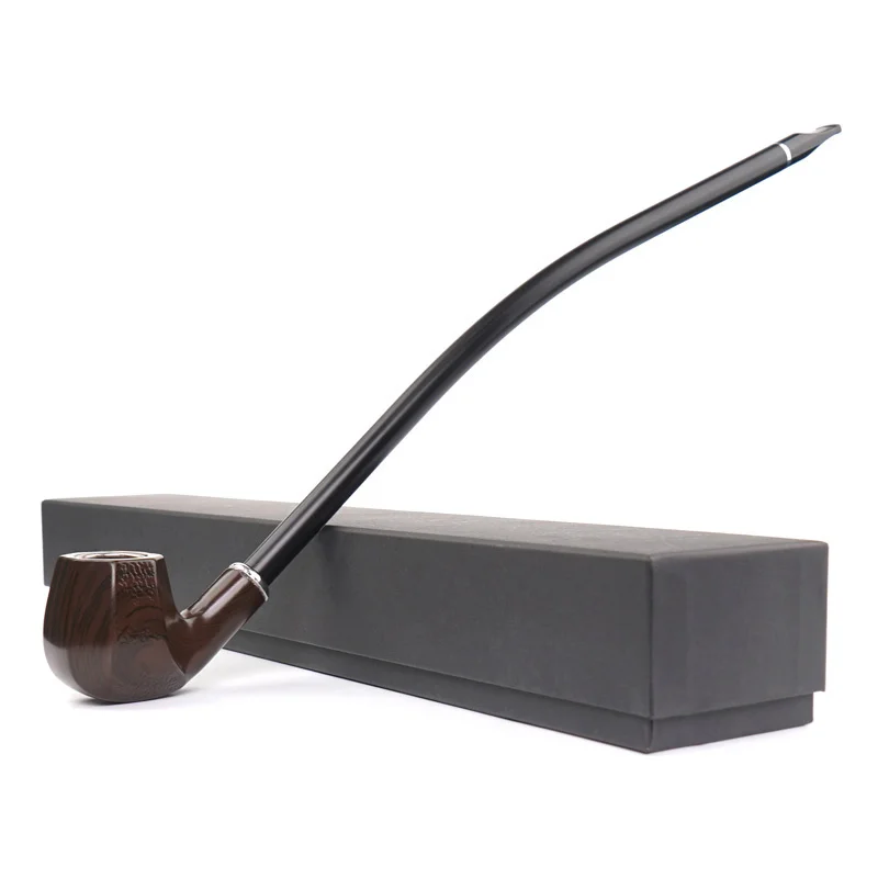 RU Classic Male 41cm Lengthened Marbled Resin Filtered Tobacco Pipe Long Handle Reading Churchwarden Smoking Pipe Gift For Dad