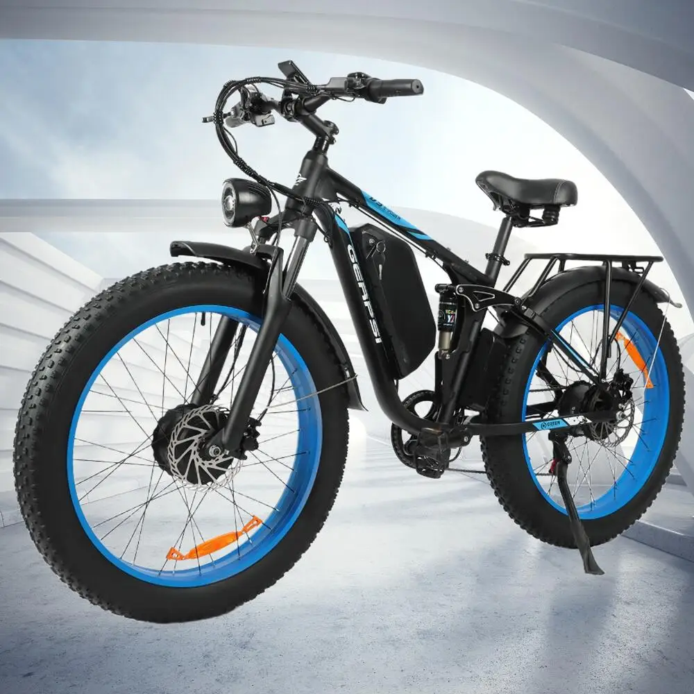 

Electric Motorcycles Bike For Adults Fat Tire Mountain Electric Bicycle, 1500W+1500W Motor 40 Miles Long Range Electric Ebike
