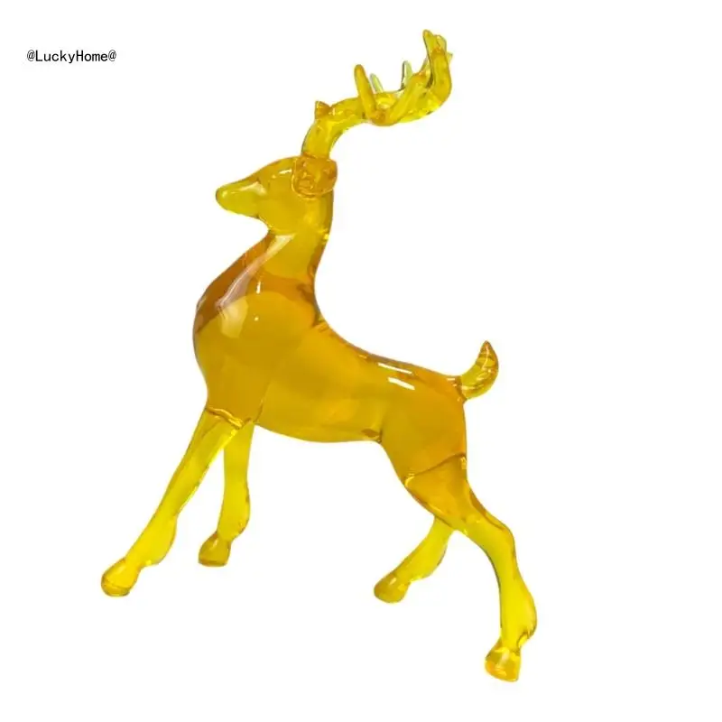 Refined Clear Deer Statue for Elegants Home Setting Desk or Shelf Decoration 11UA