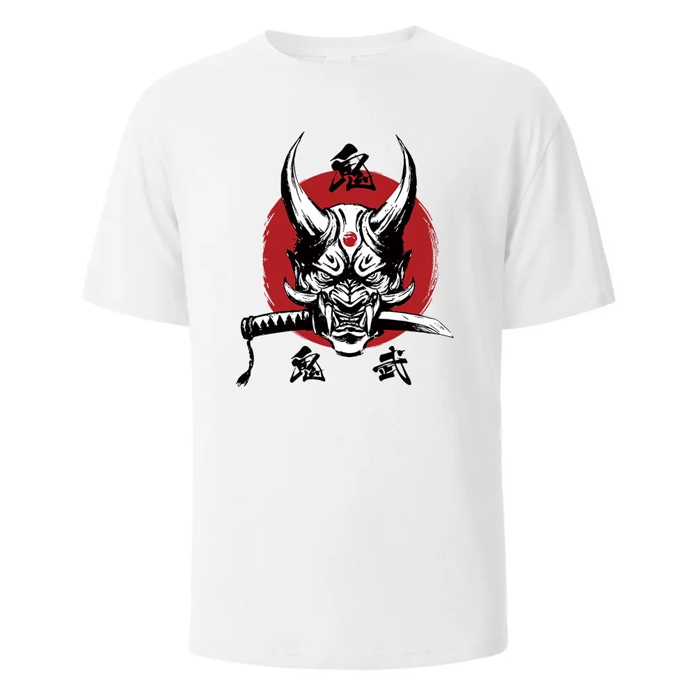 Onimusha Grafik bedruckte Herren-T-Shirts, 100 % Baumwolle, atmungsaktiv, bequem, Tops für Herren, Sommer, Übergröße, Harajuku, Herrenbekleidung