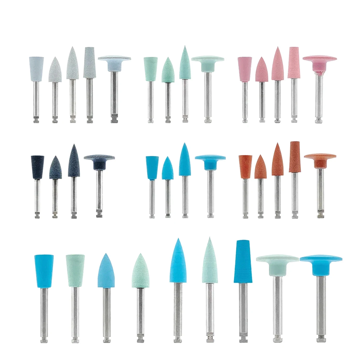 

10pcs Dental Silicone Grinding Heads Teeth Polisher for Low-speed Machine Polishing Dental Tools Dentistry Lab 12pcs/10pcs/Pack