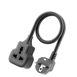 1 pc EU power cord universal socket compatible with multiple plugs 3250W , suitable for home and office extension cord sockets