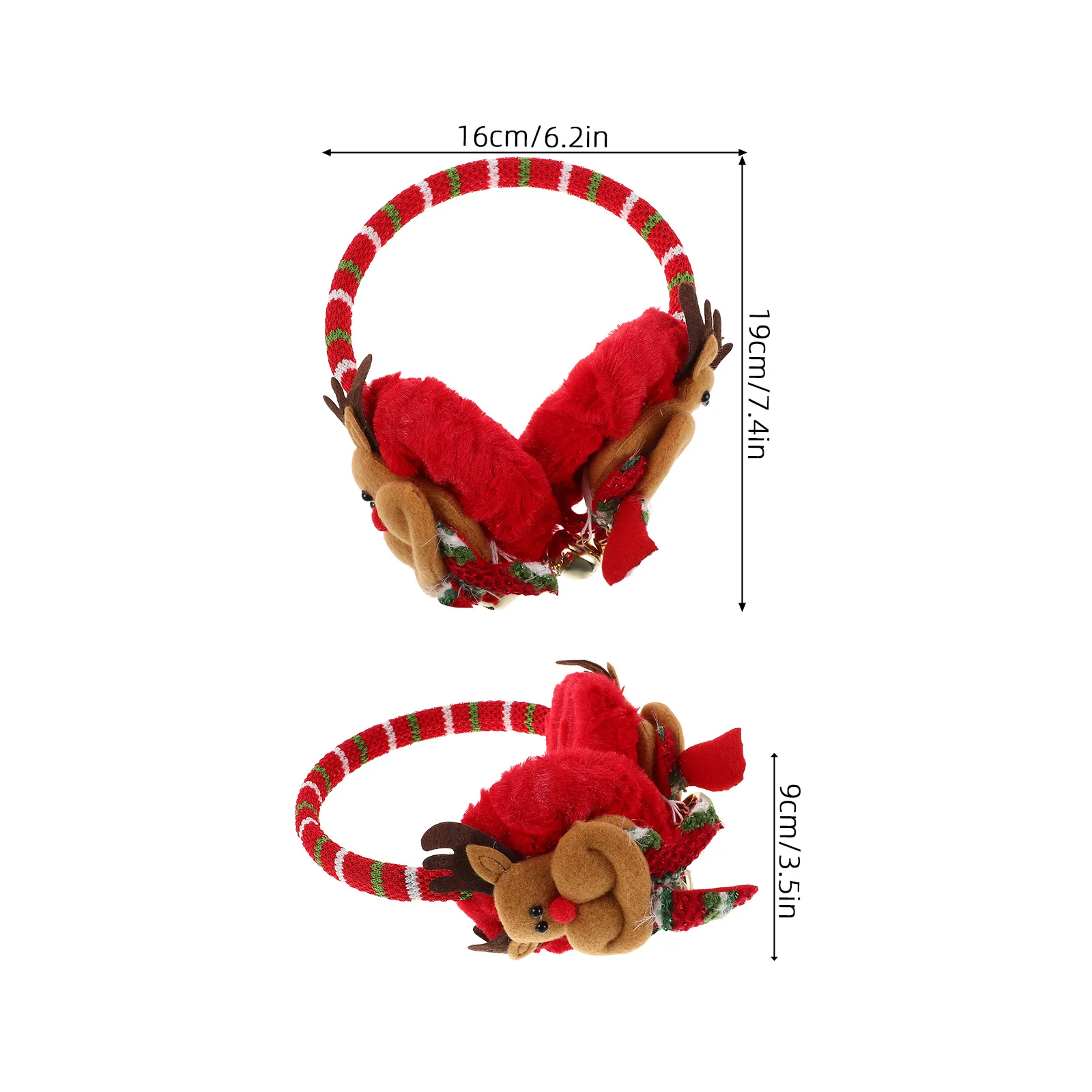 3 قطعة يفشل أذن عيد الميلاد سانتا ثلج الرنة تصميم أغطية الأذن الدافئة الشتاء عطلة اكسسوارات الحفلات للنساء الرجال