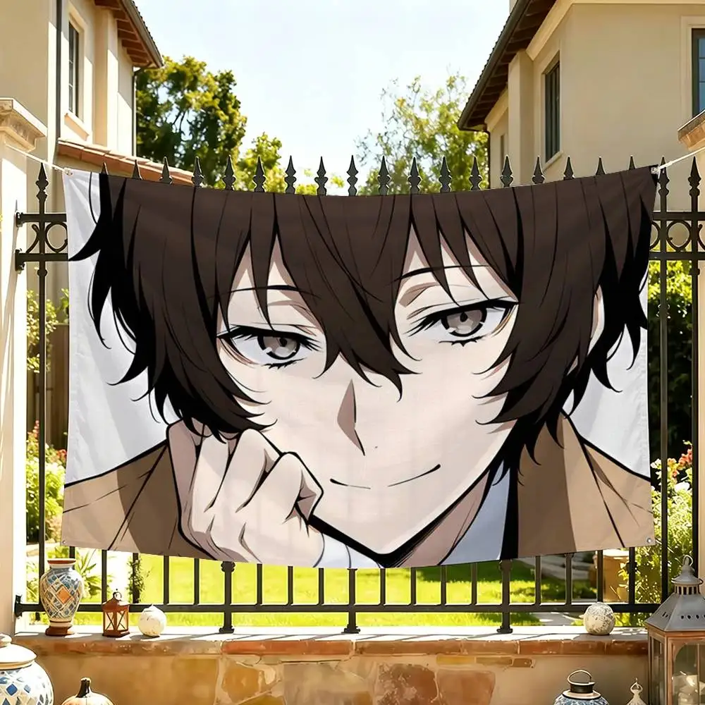 B-Bungo Stray Dogs Dazai Osamu Flags Wall Hanging Tapestry Outdoor Garage Room Decorative flag Background Blanket