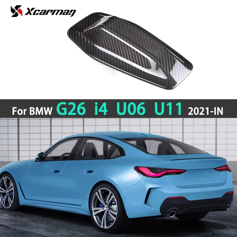 Dry Carbon Roof Shark Fin Antenna Cover Trim Sticker For BMW G26 4-door / i4 / Active Tourer U06 / X1 U11 2021-? Car Accessories