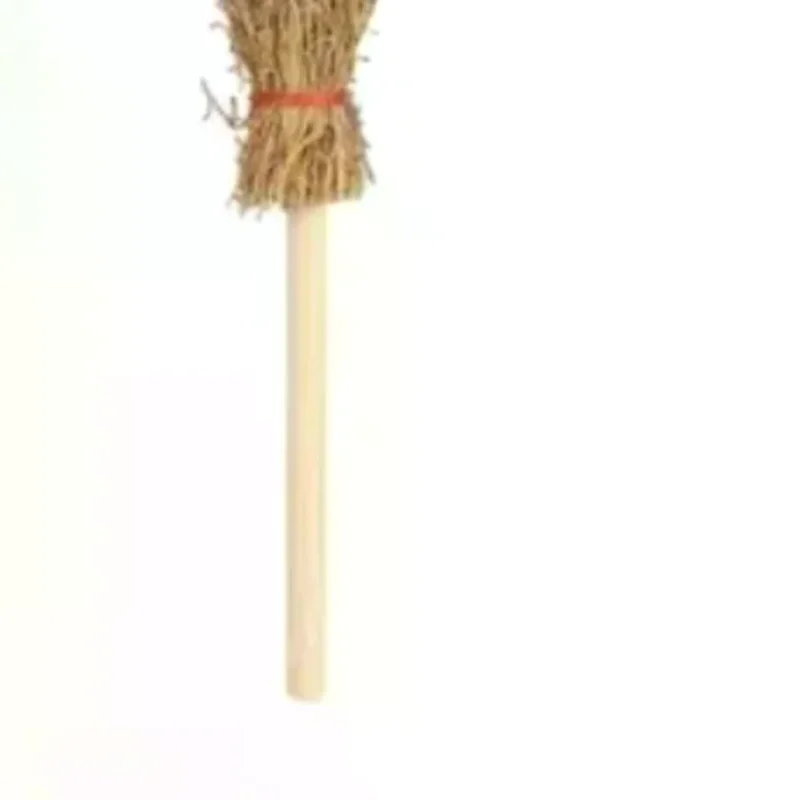 10pcs Mini Red Rope Straw Brooms For Dollhouse Decor Halloween Micro Landscape Decorations Accessories