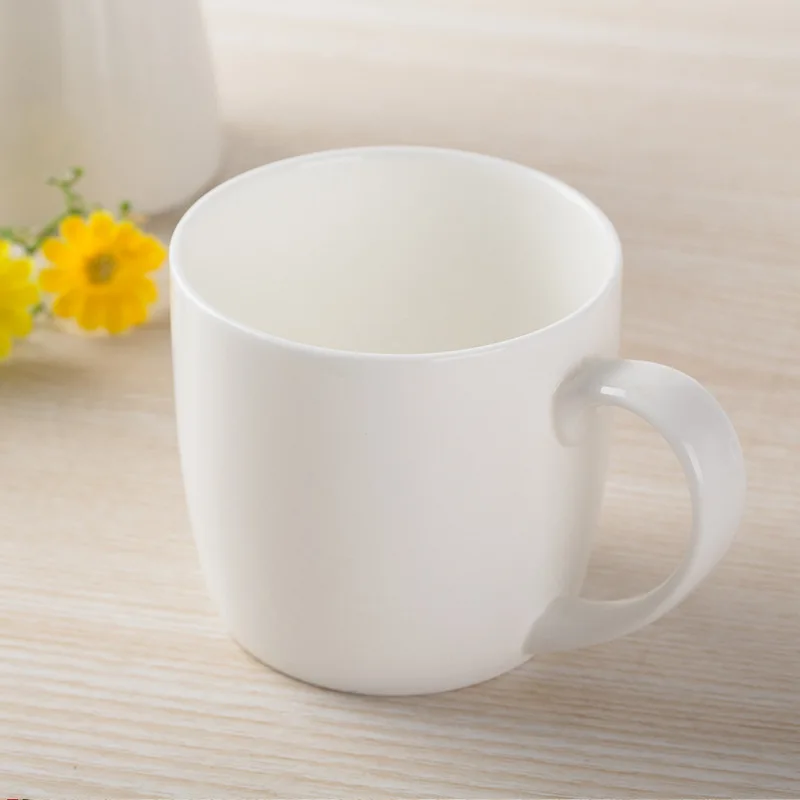 300ML, 5pcs/lot, Plain White Bone China Coffee Cup, Ceramic Cup Morning Mug, Zakka Milk Porcelain Nespresso Tumbler