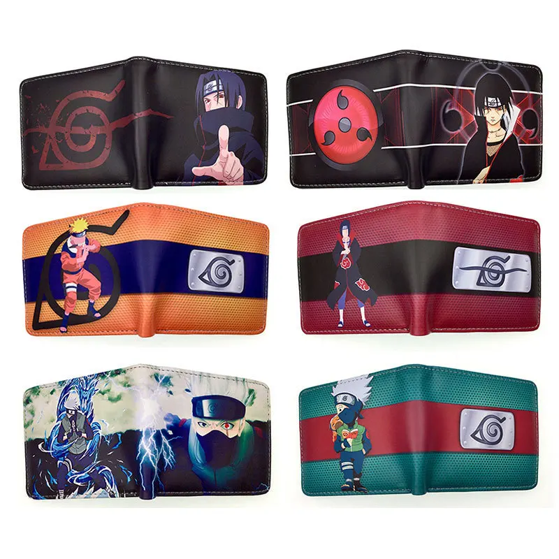 Naruto Anime Składana portmonetka Mężczyźni Dzieci Bank ID Card Holder Card Clip Bag Cartoons Cosplay Clutch Wallets Birthday Gifts