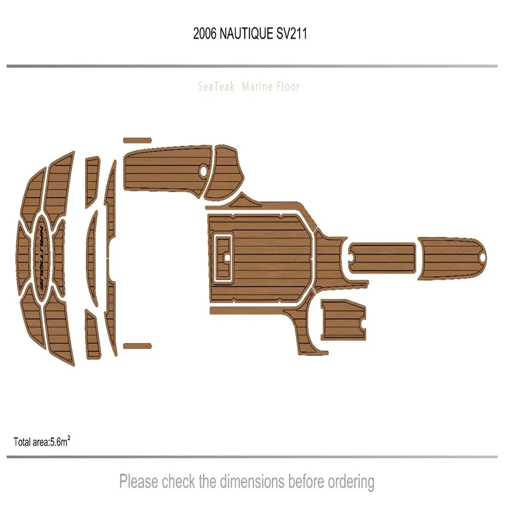 

2006 NAUTIQUE SV211 stripe Cockpit Swim Platform Pads 1/4" 6mm EVA Teak Decking Mat SeaDek MarineMat Gatorstep Style Self