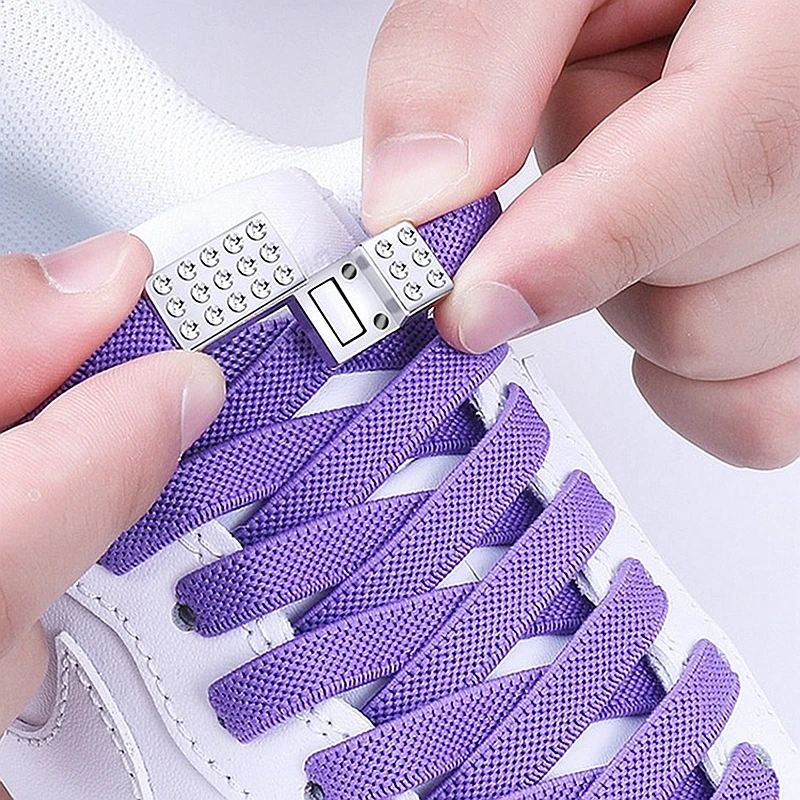 

Elastic Laces Sneakers Tennis unisex No Tie Shoe laces Diamond Magnetic Shoelaces without ties Flat Shoelace Shoe Accessorie