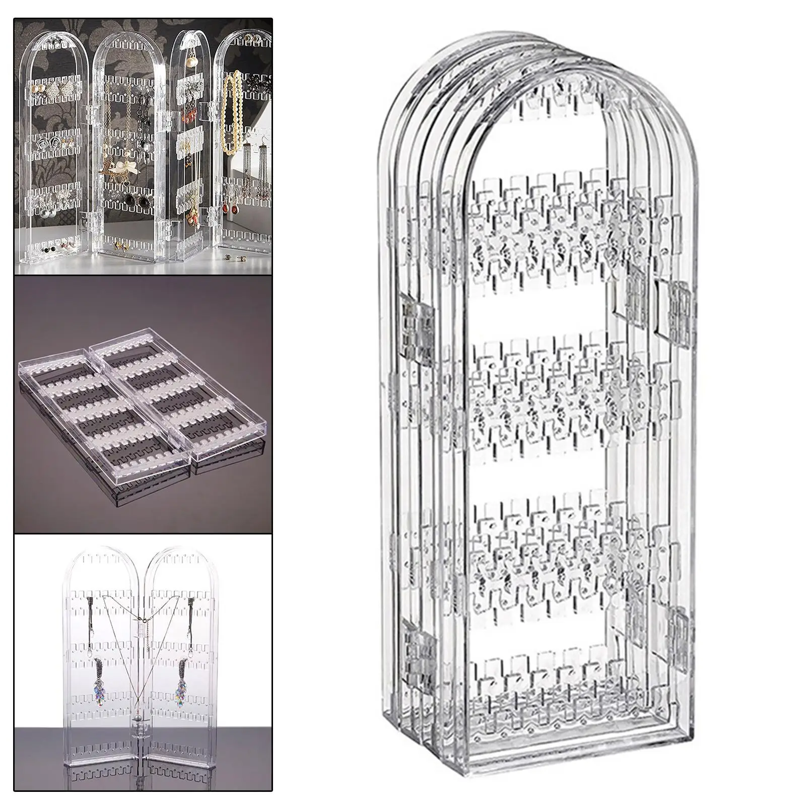 Jewelry Display Stand, Transparent Hanging Rack for Necklace Chains Pendants Showcase