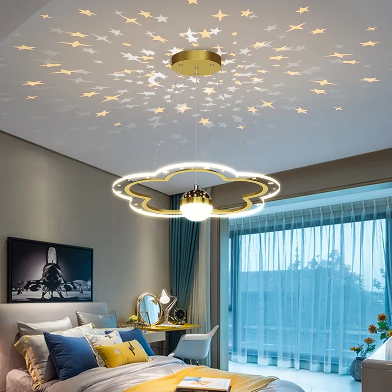 Modern Cartoon LED Pendant Light for Living Room Children Bedroom Color Starry Chandelier Home Decor Lighting Fixture Luster