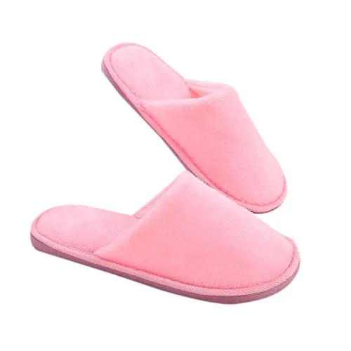 Sandalias antideslizantes para mujer, zapatos de suela silenciosa de espuma sólida de felpa larga y suave, chanclas cálidas de invierno para interiores, Unisex