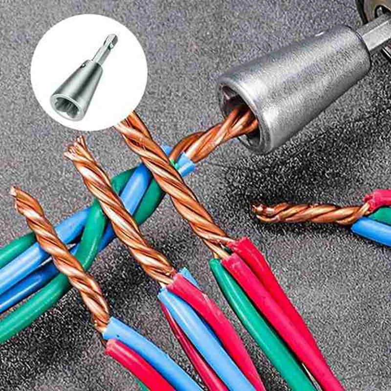 4Pcs Drill-Compatible Wire Twister And Stripper Tool Set, Includes 6Mm Twister And Multi-Way Stripper For Versatile Use