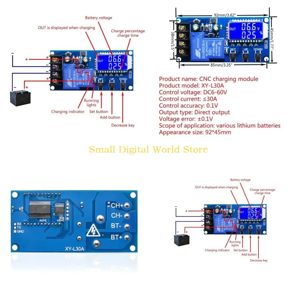77UB Multifunctional Relay Module for Time Limit Detection Control Switch Off ON Over Voltage for Protection Battery Charge D