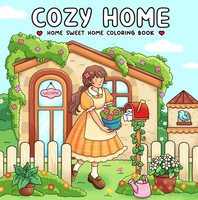 Home Sweet Home: Coloring Book for Adults & Teens Featuring Charming Cottages, Beach Bungalows and Hygge Corners