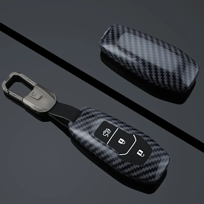 ABS Carbon Fiber For Ford Focus 3 4 ST Mondeo 5 MK5 Mustang F-150 Explorer Edge Fiesta Kuga MK3 4 ABS Car Key Case Cover Keychai