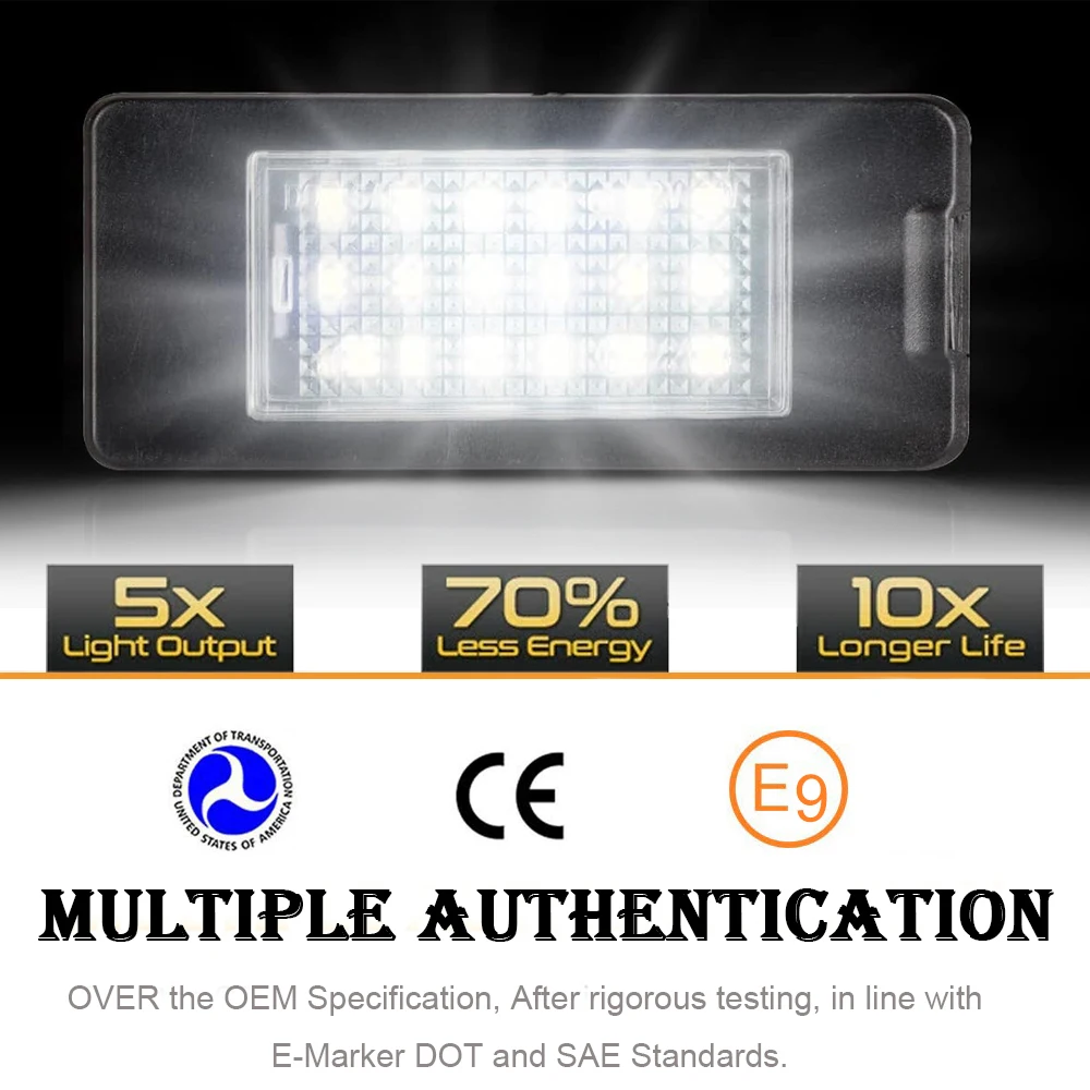Replacement 6000K Led License Number Plate Tag Light for Chevrolet Malibu Equinox Suburban Tahoe Cadillac ATS Escalade ESV