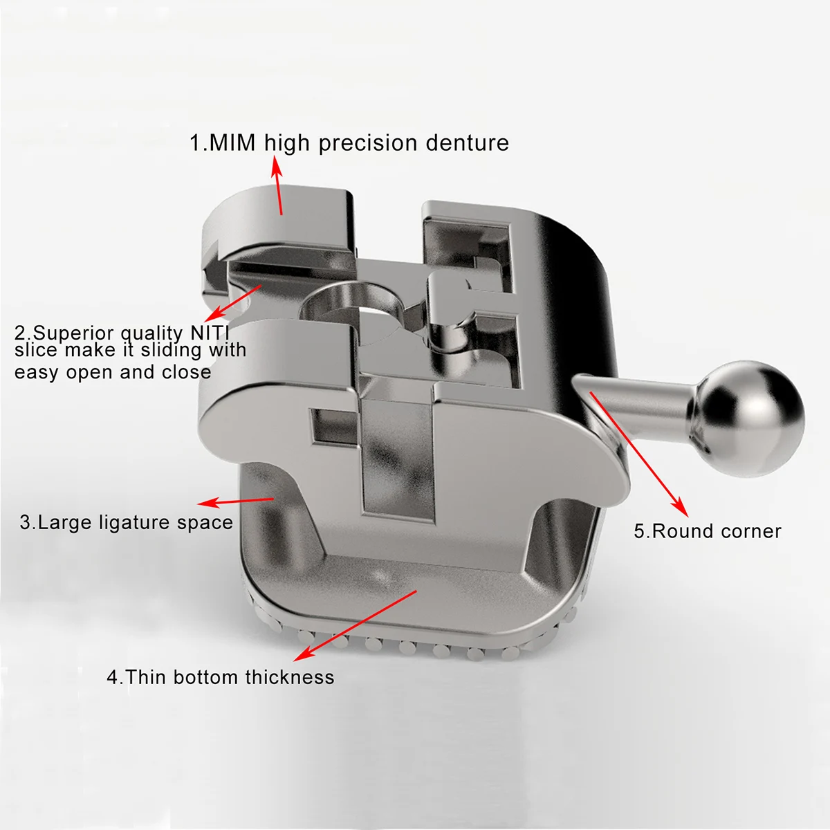 24 Stück/Box AZDENT Dental Kieferorthopädische Klammern Passive selbstligierende Zahnspangen mit Werkzeug Roth.022 Haken 345 & 1st Molar Bukkalröhrchen – Detail 9
