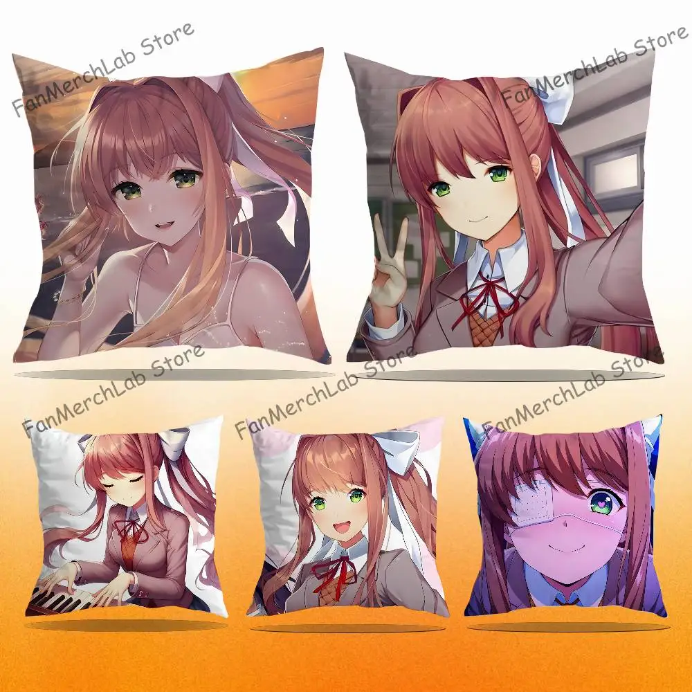 

Cartoon Character M-Monika Pillow Case Plush Fabric Soft Pillowcase Double Sided Print Sofa Cushion Cover Throw