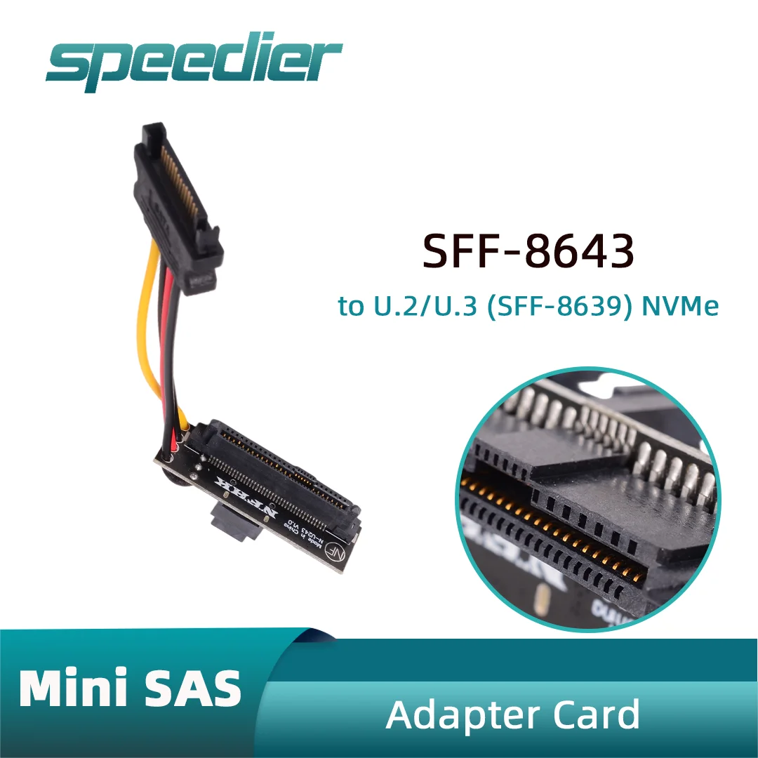 

MINI SAS SFF-8643 to SFF-8639 Data Cable U.2 U.3 SSD Solid State Drive SSD Adapter Card