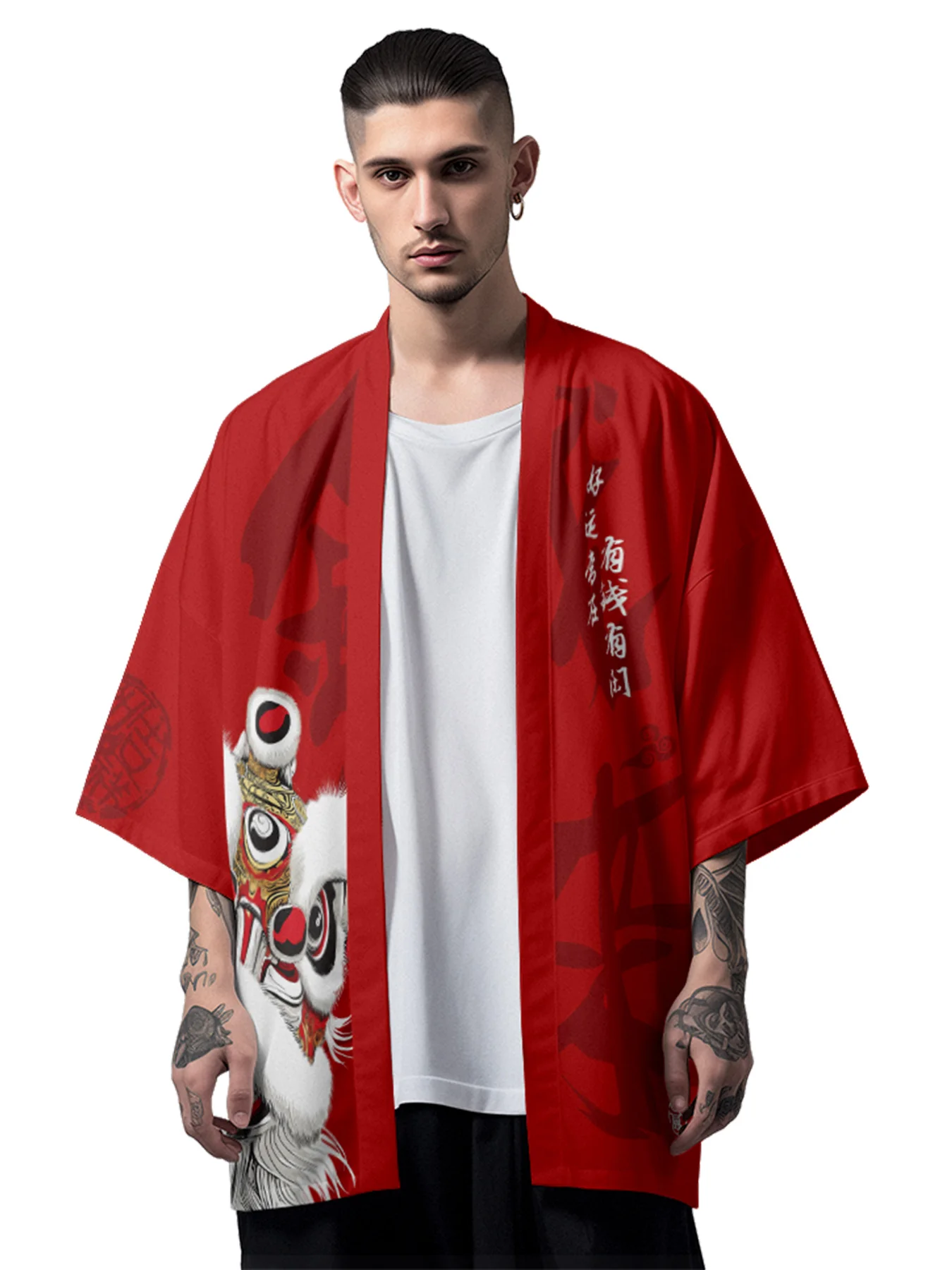 

Summer Robe Samurai Kimono Men Lucky Letter Haori Cardigan Traditional Kimono Japanese Cosplay Female Yukata Hawaiian Shirt Chic