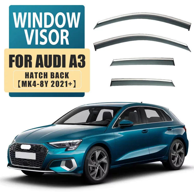 

For Audi A3 Sportback Hatchback 2004-2021+ Car Window Visor Awning Shelters Windshield Side Window Rain Sun Shade Accessories