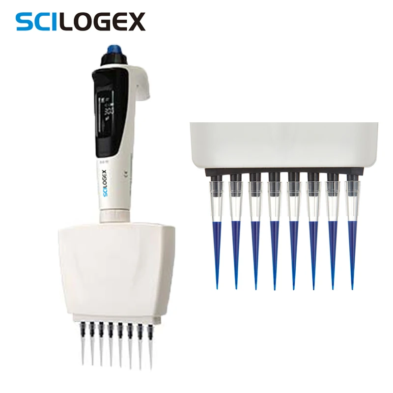 

SCILOGEX 0.5-10ul 10-100ul 30-300ul DPette+ Multifunctional Motorized Eight Channel Pipette Large Liquid Crystal Screen Pipettor