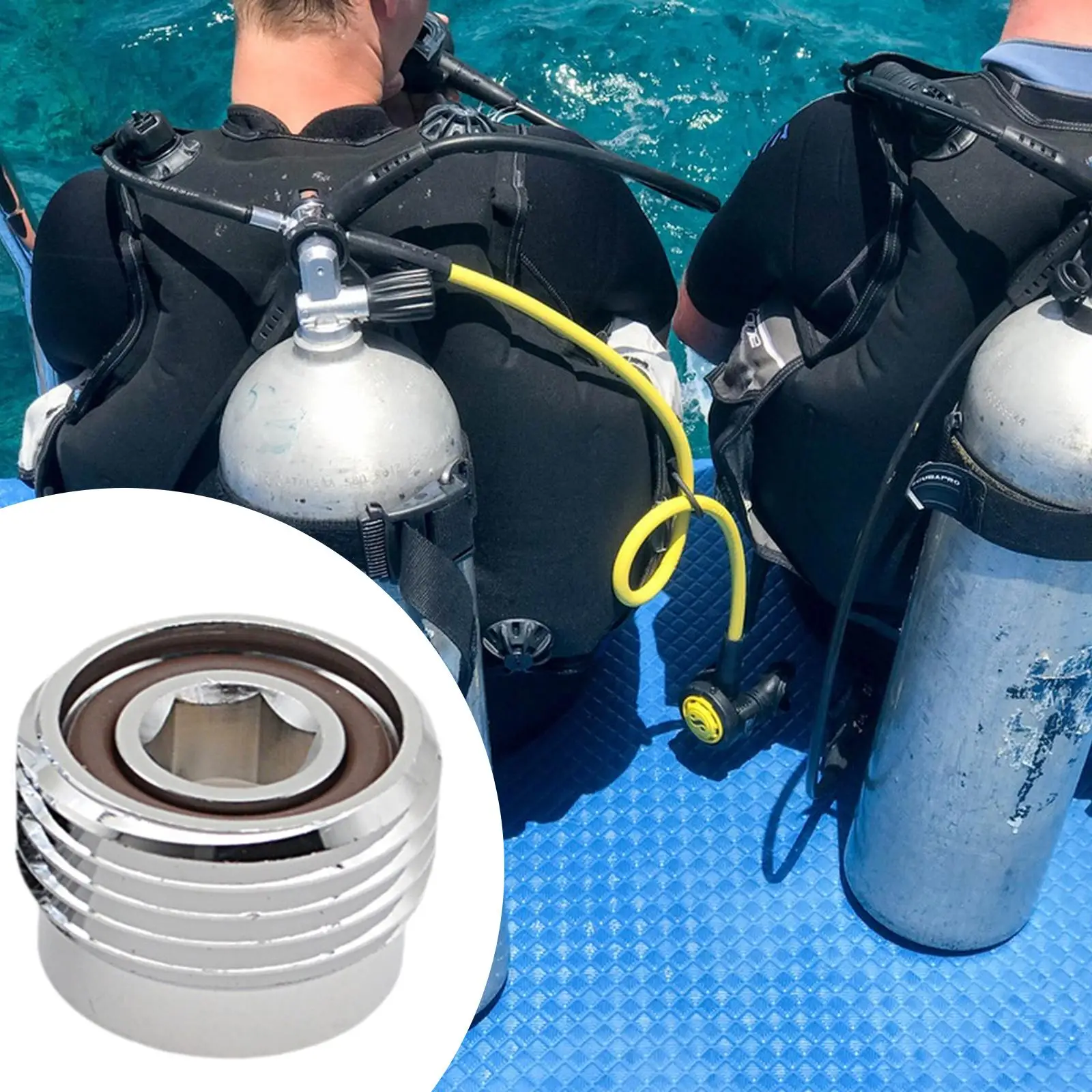 Heavy Duty Scuba Diving Tank Adaptor Din to Yoke Conversion Regulator Accessory for Outdoor Diving Cylinder Setup