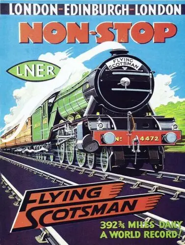 1p,FLYING SCOTSMAN NON -STOP Retro Metal Plaque/Sign, Pub, Bar, Man Cave,