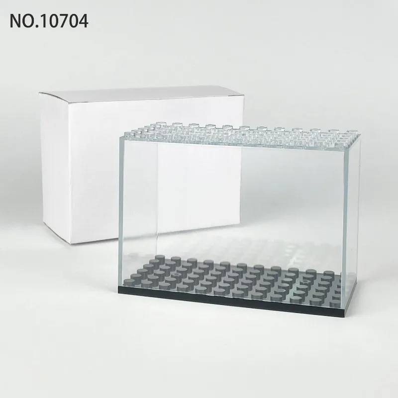 Boîte de présentation transparente pour blocs de construction, anti-poussière, empilable, pour figurines, décorations de bureau, boîte de rangement.