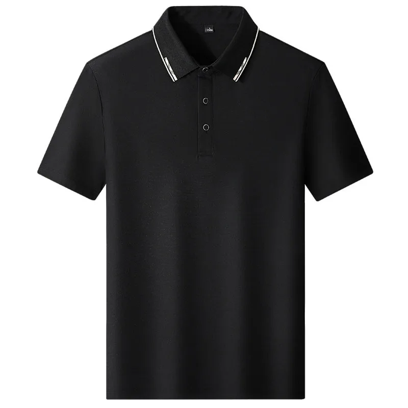 Koszulka polo mężczyźni lato nowy wysokiej jakości męska koszulka polo z krótkim rękawem bawełniany pasek mężczyzna business casual koszulka polo