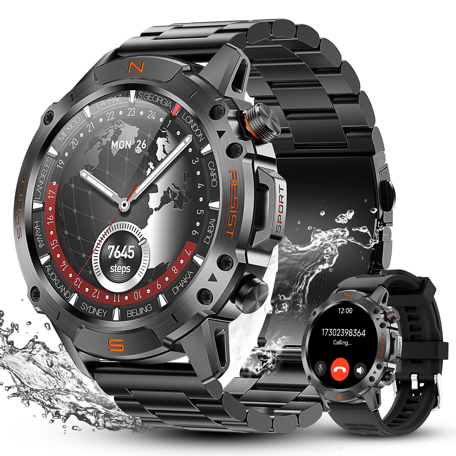 

2025 New Sport Watch Men Bluetooth Call AMOLED Display 100 Sports Mode 5ATM Waterproof Health Monitor Smartwatch for Android iOS