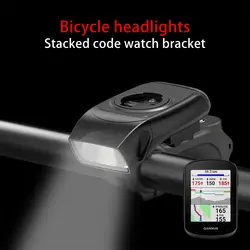 ESLNF Bicycle Front Light 3-in-1 Computer Mount Multifunctional USB Rechargeable Waterproof for Mountain Bike Road Bike