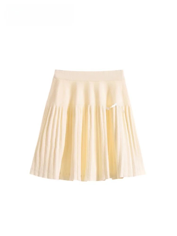 

Юбка А-силуэта с высокой талией для женщин больших размеров, повседневная, универсальная, свободного кроя, с декоративным узлом, из смесовой ткани шерсть-хлопок